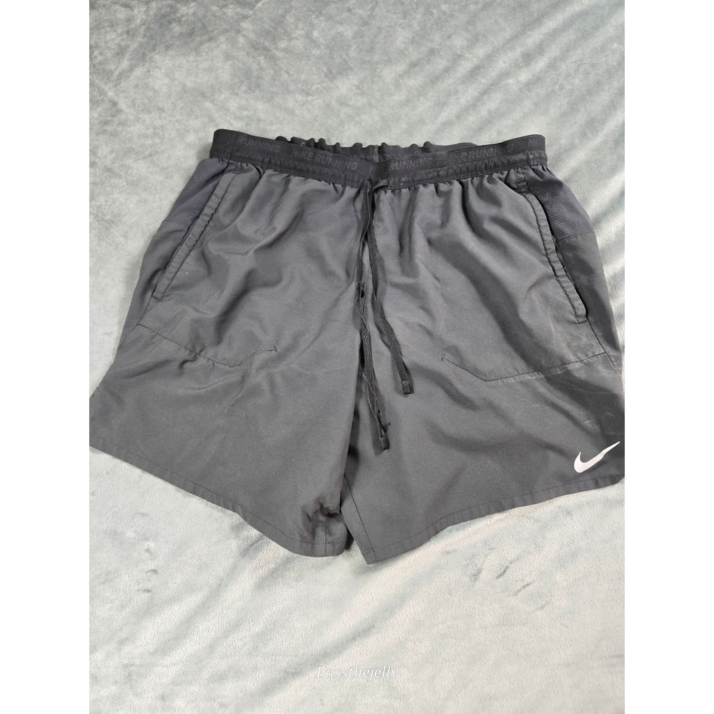 Vtg Nike Shorts Mens Large‎ Running Black Lined Pocket Drawstring Gym Hike Flex